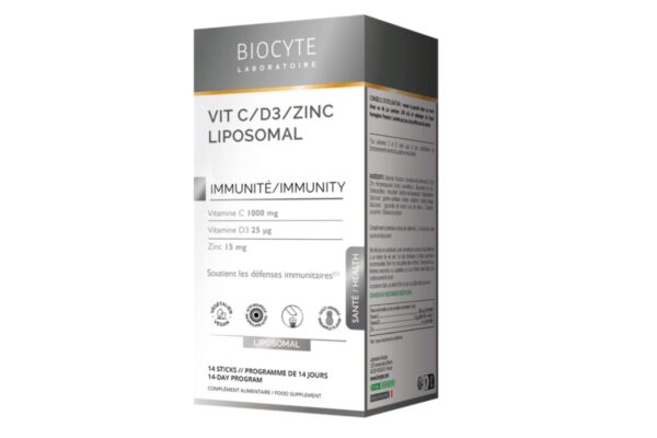 Biocyte Vitamine C‑D3‑Zink Liposomal Нутрицевтик VITAMINE C-D3-ZINK LIPOSOMAL 14 стиків