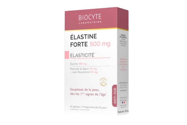 Biocyte Нутрицевтик ELASTINE FORTE 500 mg  Морський еластин, відновлення пружності шкіри 60 капсул
