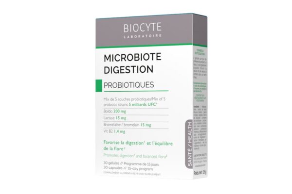 Biocyte Нутрицевтик MICROBIOTE DIGESTION  Сприяє травленню та балансу флори 30 капсул